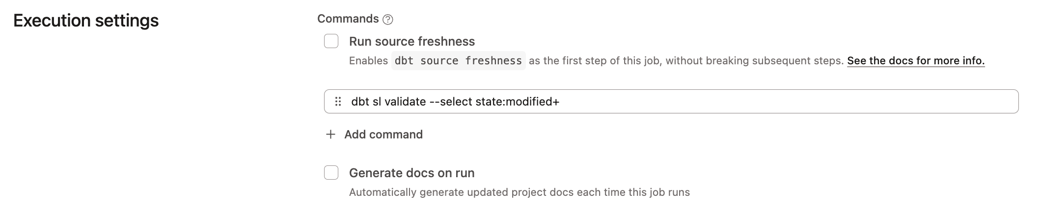 Use state selection to validate modified metric definition models in your CI job.